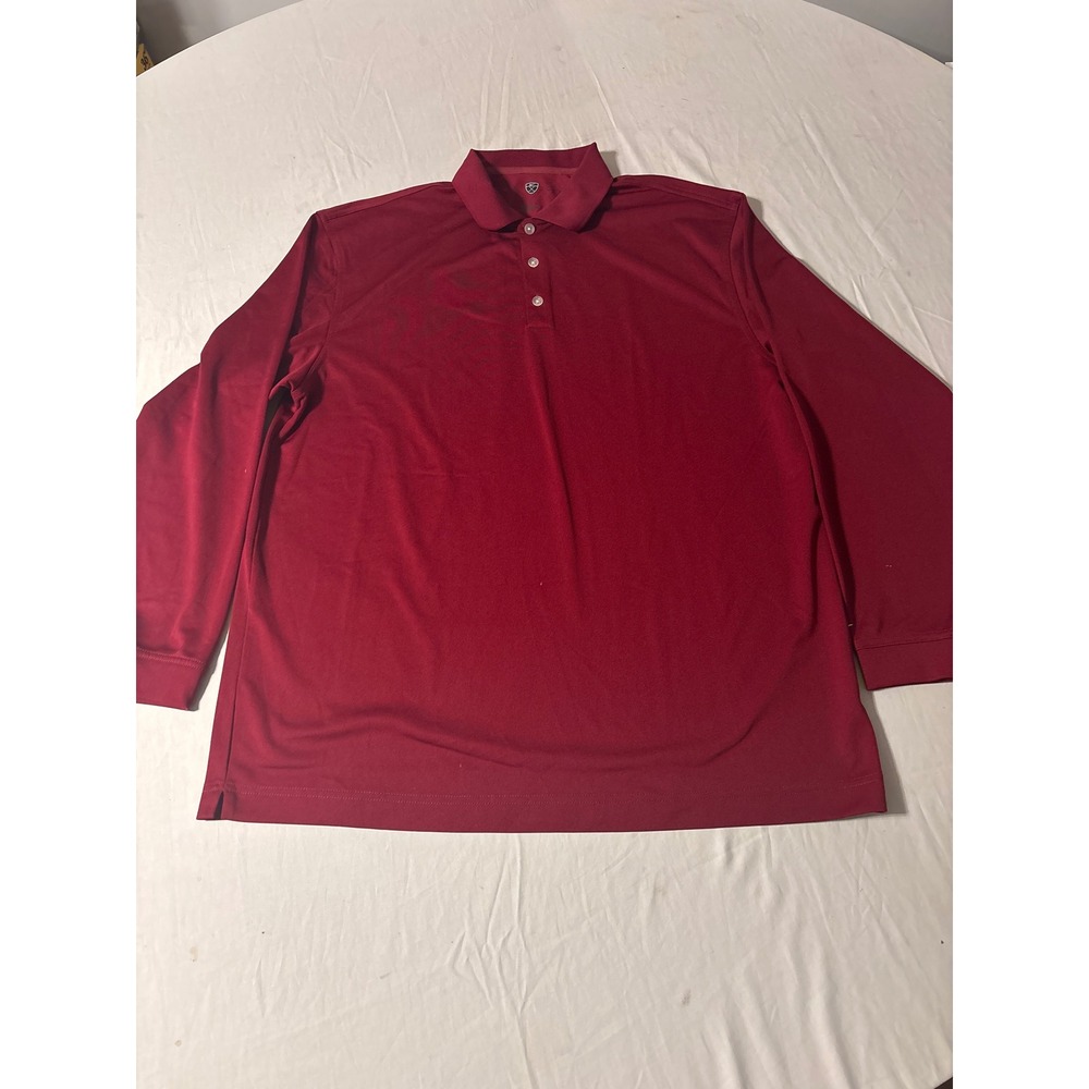 Nike Golf Polo Shirt Mens XL Red Long Sleeve Performance Breathable